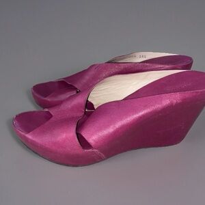 Attilio Giusti Leombruni leather Wedge Sandals Made In Italy Size‎ 38.5 US 8